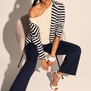 PANTALONE AMPIO COTONE ELASTICIZZATO CON ELASTICO VITA 40-52 C.C.62