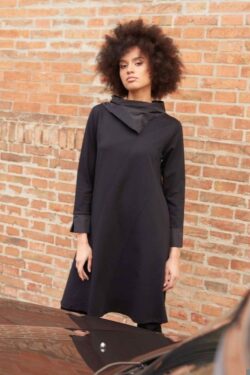 ABITO CON COLLO CASCANTE IN PUNTO MILANO E FATTETA' XS-XXXL C.C.12