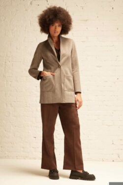 PANTALONE GAMBA LARGA TESSUTO VELLUTO DIAGONALE  40-52 C.C.53