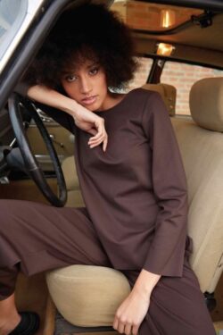 MAGLIA CON ZIP DIETRO  IN PUNTO MILANO  XS-XXXL C.C.36