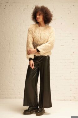 PANTALONE AMPIO ECOPELLE XS-XL C.C.NERO-BORDEAUX-MORO