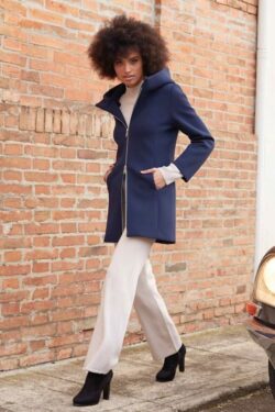 DŁUGA KURTKA Z SCUBA Z ZAMKIEM I KAPTUREM  XS-XL C.C.22