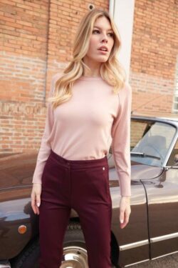 MAGLIA GIROCOLLO CON NERVATURE FIANCHI IN VISCOSA S-XL C.C.27