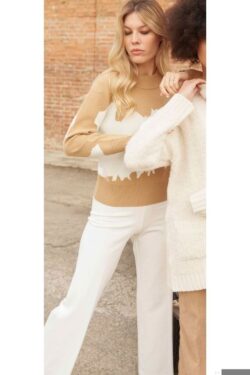 FANTASY COLOR-BLOCK TURTLE NECK SWEATER S-XL C.C.31