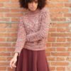 CRATER NECK SWEATER WITH MOULINE YARN BRAIDS S-XL C.C.63