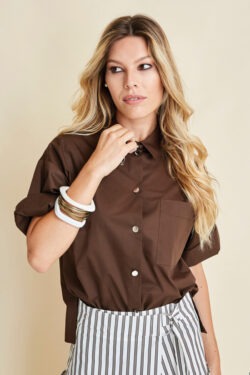 CANVAS SHIRT WITH PIERCING