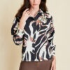 PRINTED SHIRT WITH CONTRASTING CUFFS IN COTTON