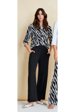 3/4 SLEEVE VISCOSE SHIRT WITH SCRATCH PRINT