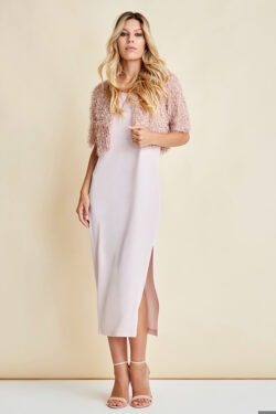 COPRISPALLE MANICA AL GOMITO TESSUTO PIUME