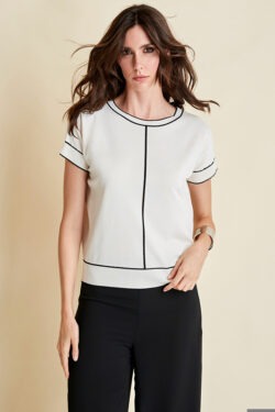MAGLIA MANICA CORTA CON PROFILI CONTRASTO