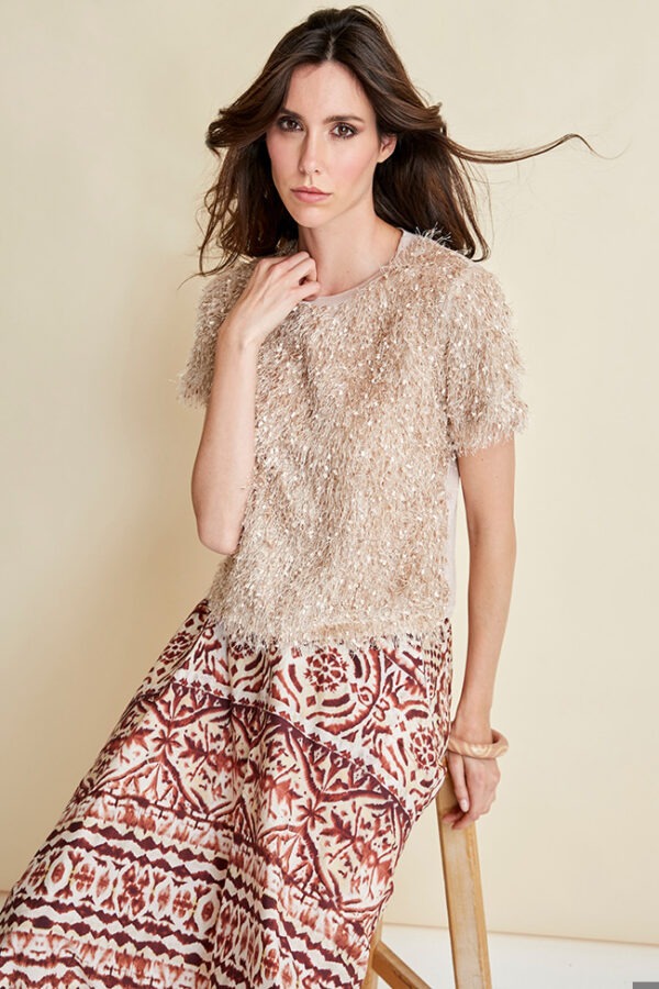 T- SHIRT TESSUTO PIUME