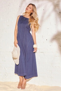 ABITO SENZA MANICHE IN CHAMBRAI LUNGO