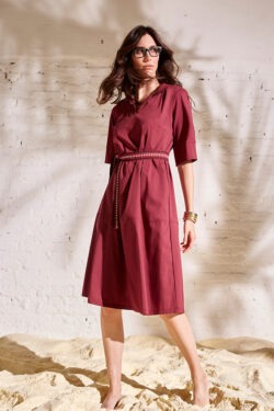 ABITO CON COLLO CAMICIA IN TELA E JERSEY