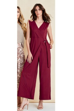 TUTA CON MANICHE CON SCOLLO 'V' IN VISCOSA NYLON