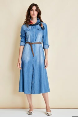 CHEMISIER JEANS LEGGERO CON CINTURA