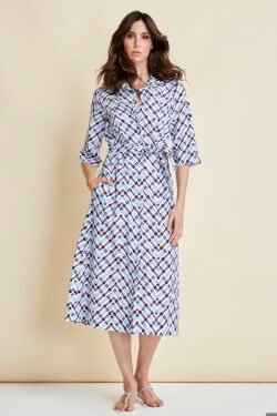 CHEMISIER  STAMPA ZIG-ZAG COTONE