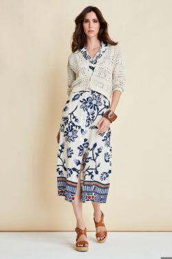 CHEMISIER SENZA MANICHE  STAMPA FIORI E PANNELLO IN VISCOSA CON SOTTOVESTE