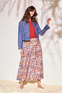 GONNA STAMPA FIORI COTONE