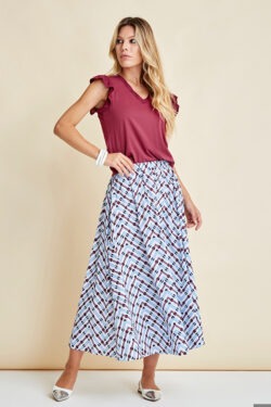 GONNA STAMPA ZIG-ZAG COTONE