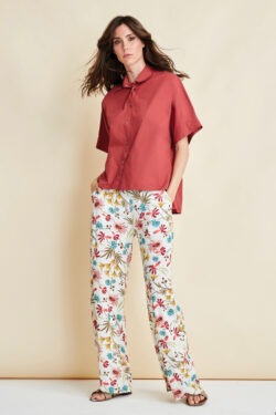 PANTALONE STAMPA CAMPANULE IN VISCOSA