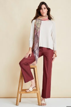 PANTALONE AMPIO CON ELASTICO IN VITA IN COTONE NYLON