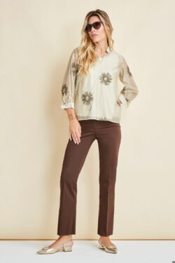 PANTALONE TROMBETTA IN COTONE ELASTAN