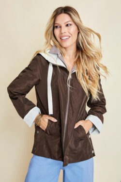 GIUBBETTO REVERSIBILE ZIP CON CAPPUCCIO IN NYLON