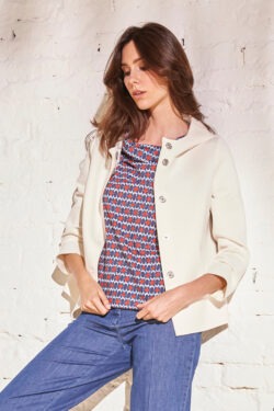 GIACCA SCUBA CON BOTTONI E CAPPUCCIO