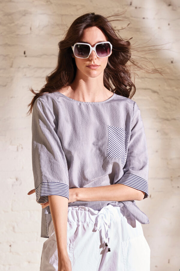 CASACCA GIROCOLLO MIX DI RIGHE