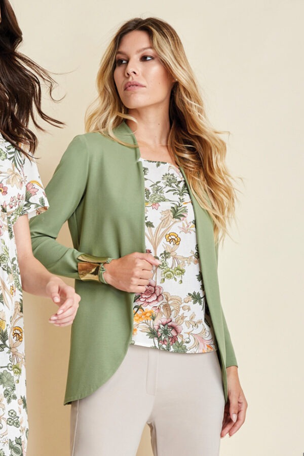 MAGLIA KIMONO  IN COTONE STAMPA FIORI  XS-XL C.C. UNIQUE