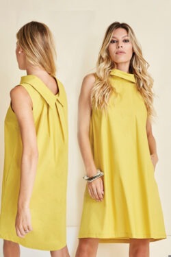 ABITO SENZA MANICHE IN TELA CON SFONDO PIEGA DIETRO