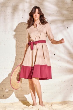 CHEMISIER BI-COLOR IN TELA