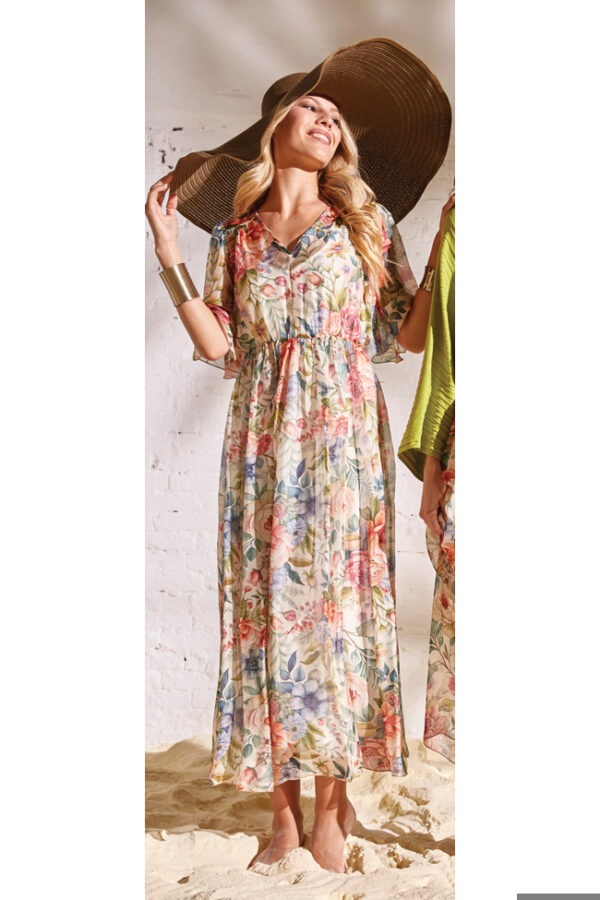 ABITO LUNGO VISCOSA SETA STAMPATA