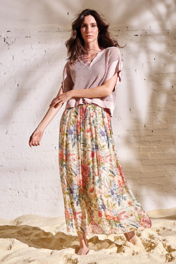 GONNA VISCOSA SETA STAMPATA