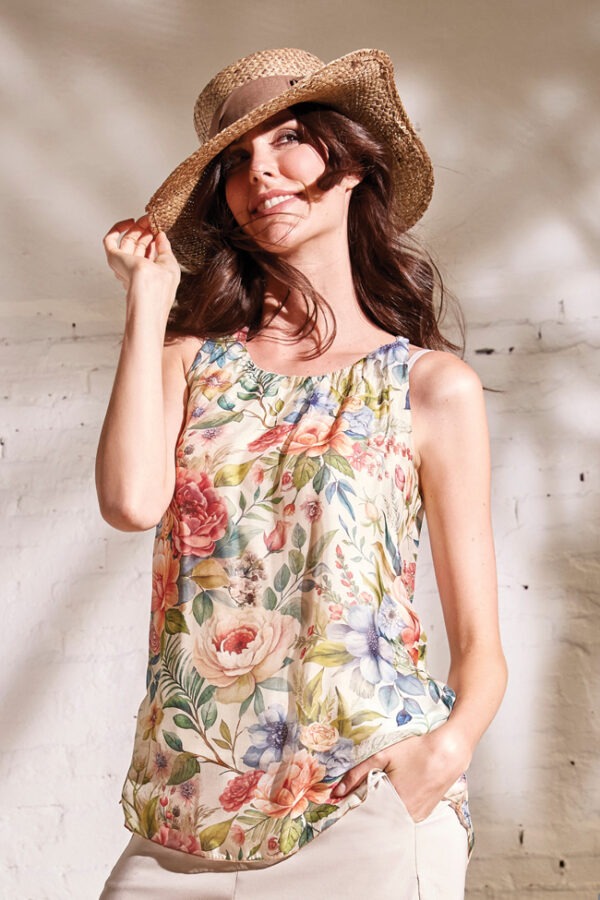 CANOTTA VISCOSA SETA STAMPATA