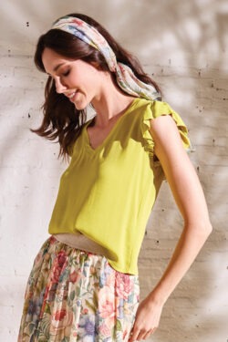 V-NECK VISCOSE CREPE TANK TOP