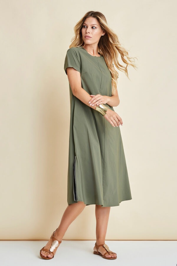 ABITO MANICA CORTA CON ZIP FONDO IN BENGALINA