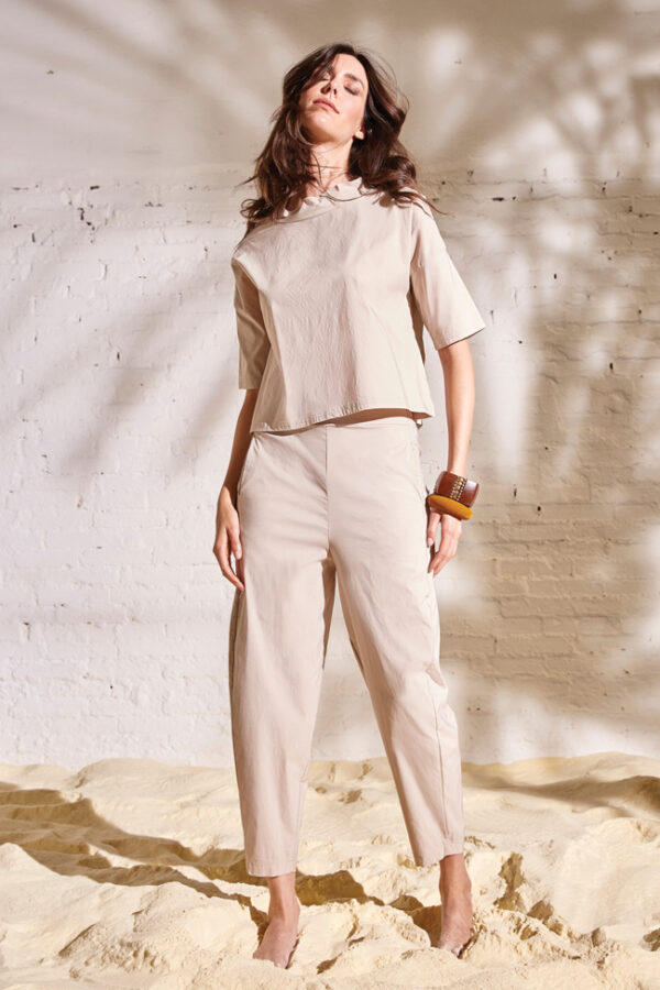 MAGLIA CORTA COLLO CASCANTE IN BENGALINA