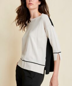 MAGLIA SCATOLETTA GIROCOLLO BICOLORE  IN VISCOSA