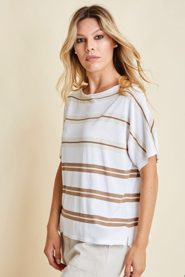 PONCHO RIGATO IN VISCOSA