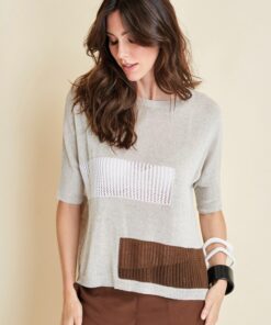 MAGLIA IN LINO TRICOLORE