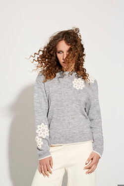 MAGLIA GIROCOLLO CON APPLICAZIONI MACRAME' S-M-L C.C.67