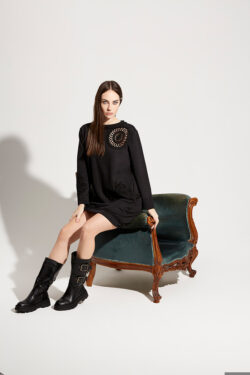 ABITO FELPA CON APPLICAZIONI MACRAME' XS-XXXL C.C.61