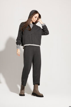 GIACCA ZIP IN PIQUET CON CAPPUCCIO  XS-XXXL C.C.60