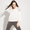MAGLIA FELPA CON APPLICAZIONI MACRAME' XS-XXXL C.C.61