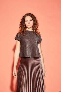 MAGLIA VELLUTO + PAILLETTES XS-XL C.C.33