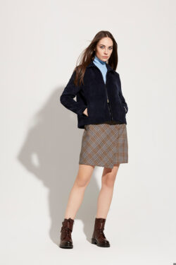 GIUBBETTO ZIP CON TESSUTO PIQUET IN VELLUTO  XS-XXXL C.C.25