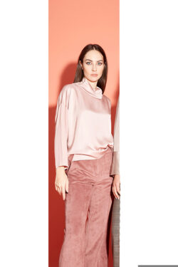 CAMICIA COLLO CASCANTE IN RASO E MANICA MAROCCAINE XS-XL C.C.41