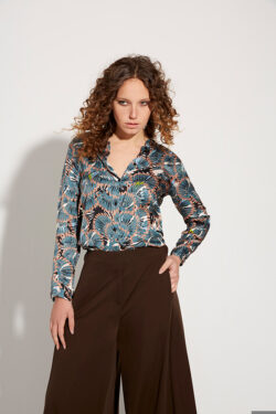 CAMICIA IN RASO STAMPATO  XS-XL C.C.UNIQUE