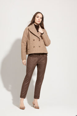 GIACCA CORTA CON REVER CHIUSO IN LANA COTTA XS-XL C.C.42